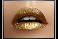 Schilderijen-Luxe Framing Art Art Print Gouden Lippen SHI730