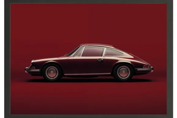 Best Art Print Vintage Porsche Red Schilderijen