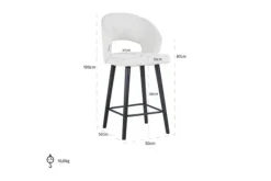 Best Barkruk 211072 White Bouclé Savoy Barkrukken