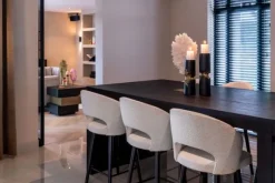 Best Barkruk 211072 White Bouclé Savoy Barkrukken