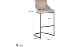 Outlet Barstoel 211184 Khaki Velvet Bolton Barkrukken