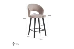 Barkrukken-Richmond Interiors Barstoel 211071 Khaki Velvet Savoy