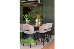 Barkrukken-Richmond Interiors Barstoel 211071 Khaki Velvet Savoy