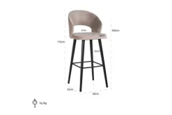 Barstoel 211070 Khaki Velvet Savoy Barkrukken