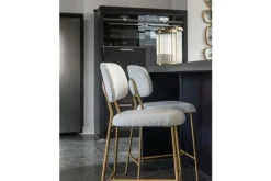 Barkrukken-Richmond Interiors Barstoel 210692 White Bouclé Xenia