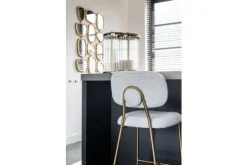 Barkrukken-Richmond Interiors Barstoel 210692 White Bouclé Xenia