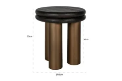 Bijzettafels-Richmond Interiors Bijzettafel black rustic 210871 Macaron