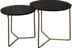 Discount Bijzettafelset black brass Mason Salontafels