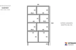 Online Boekenkast 96132 Harvey Boekenkasten