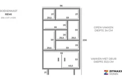 Online Boekenkast 95733 Remi Opbergkasten|Vakkenkasten