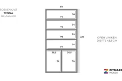 Boekenkasten-Tower Living Boekenkast Zwart Tenna