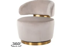 New Draaifauteuil 210846 Khaki Velvet  Maxime Ronde Fauteuils|Draaifauteuils