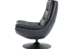 Draaifauteuils-Eleonora Meubelen Draaifauteuil - zwart boho leder | 95939 Sven