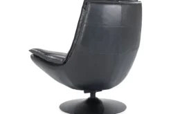 Draaifauteuils-Eleonora Meubelen Draaifauteuil - zwart boho leder | 95939 Sven