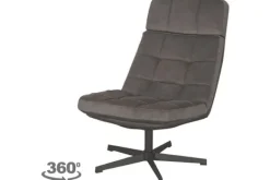 Draaifauteuils-Label51 Draaifauteuil Antraciet CH-73.021 Alvar