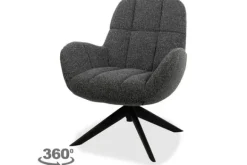 Draaifauteuils-MySons Draaifauteuil Antraciet Elvis