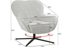 Oorfauteuils|Draaifauteuils-Livingfurn Draaifauteuil Bisque Oasis Sven