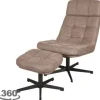 Online Draaifauteuil met hocker Taupe CH-73.028 Alvar Draaifauteuils