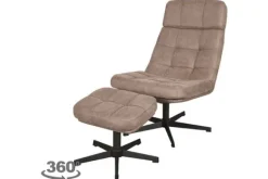 Online Draaifauteuil met hocker Taupe CH-73.028 Alvar Draaifauteuils