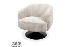 Draaifauteuils-MySons Draaifauteuil Taupe Louis