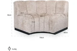 Eetbanken-Richmond Interiors Eetkamerbank 212785 Corner Lovely Beige Hillpark