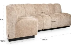 Eetbanken-Richmond Interiors Eetkamerbank 212786 Lovely Beige Hillpark