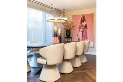 Outlet Eetkamerstoel 212332 Beige Chenille Gatsbi Eetkamerstoelen