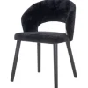 Outlet Eetkamerstoel 211067 Black Chenille Savoy Eetkamerstoelen