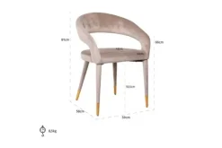 Eetkamerstoelen-Richmond Interiors Eetkamerstoel 210753 Khaki Velvet Gia