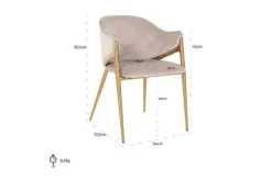 New Eetkamerstoel 210828 Khaki Velvet Gwen Eetkamerstoelen