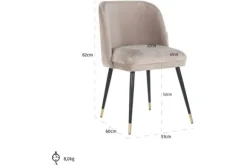 Eetkamerstoel 210854 Khaki Velvet Alicia Eetkamerstoelen