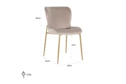 Online Eetkamerstoel 210832 Khaki Velvet Odessa Eetkamerstoelen
