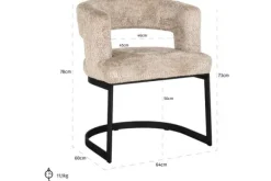 Eetkamerstoelen-Richmond Interiors Eetkamerstoel 212623 Lovely Beige Ellis