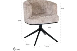 Discount Eetkamerstoel 212573 Lovely Beige Cheyenne Eetkamerstoelen