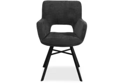 Eetkamerstoelen-Olijk Eetkamerstoel - Miami Black Seta