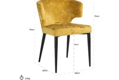 Eetkamerstoelen-Richmond Interiors Eetkamerstoel 211868 Mustard Fusion  Taylor