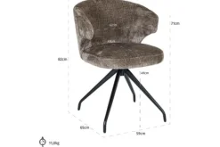 Online Eetkamerstoel 212552 Stone Chenille Milly Eetkamerstoelen