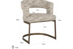 Eetkamerstoelen-Richmond Interiors Eetkamerstoel 212622 Trendy Nature Ellis