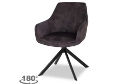 Discount Eetkamerstoel - Velvet Graphite Salma Eetkamerstoelen