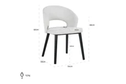 Eetkamerstoelen-Richmond Interiors Eetkamerstoel 211066 White Bouclé Savoy