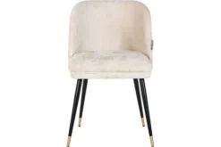 Eetkamerstoelen-Richmond Interiors Eetkamerstoel 210855 White Chenille Alicia