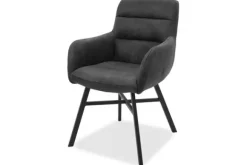Eetkamerstoelen-Olijk Eetkamerstoel Anthracite Ravion