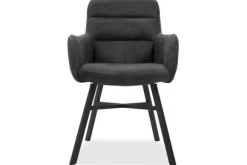Eetkamerstoelen-Olijk Eetkamerstoel Anthracite Ravion