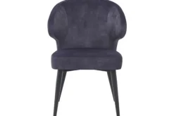 Eetkamerstoelen-Livingfurn Eetkamerstoel Anthracite Velvet Donna