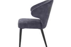 Eetkamerstoelen-Livingfurn Eetkamerstoel Anthracite Velvet Donna