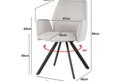 Eetkamerstoelen-Livingfurn Eetkamerstoel Beige Diana