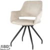 Eetkamerstoelen-Livingfurn Eetkamerstoel Beige Velvet Capp