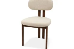 Online Eetkamerstoel Beige Walnut Lynja Eetkamerstoelen