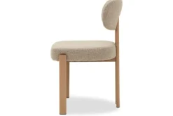 Eetkamerstoel Bouclé Beige Natural Riku Eetkamerstoelen