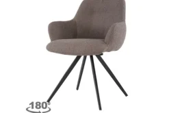 Eetkamerstoelen-Livingfurn Eetkamerstoel Boucle Brown Doreen
